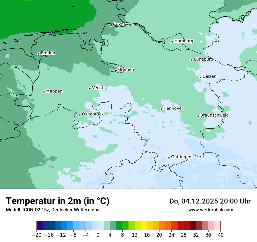 Modellkarten Temperatur