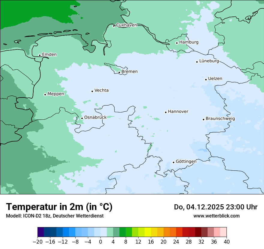 Modellkarten Temperatur