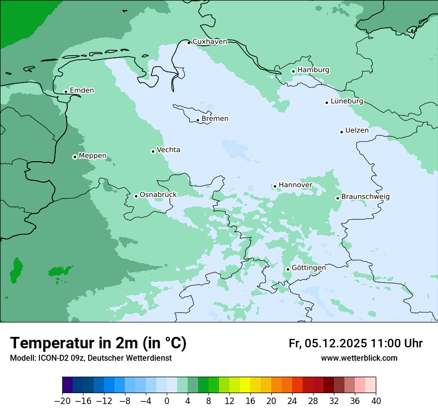 Modellkarten Temperatur