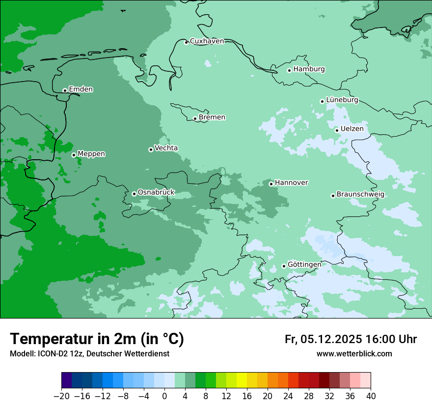 Modellkarten Temperatur