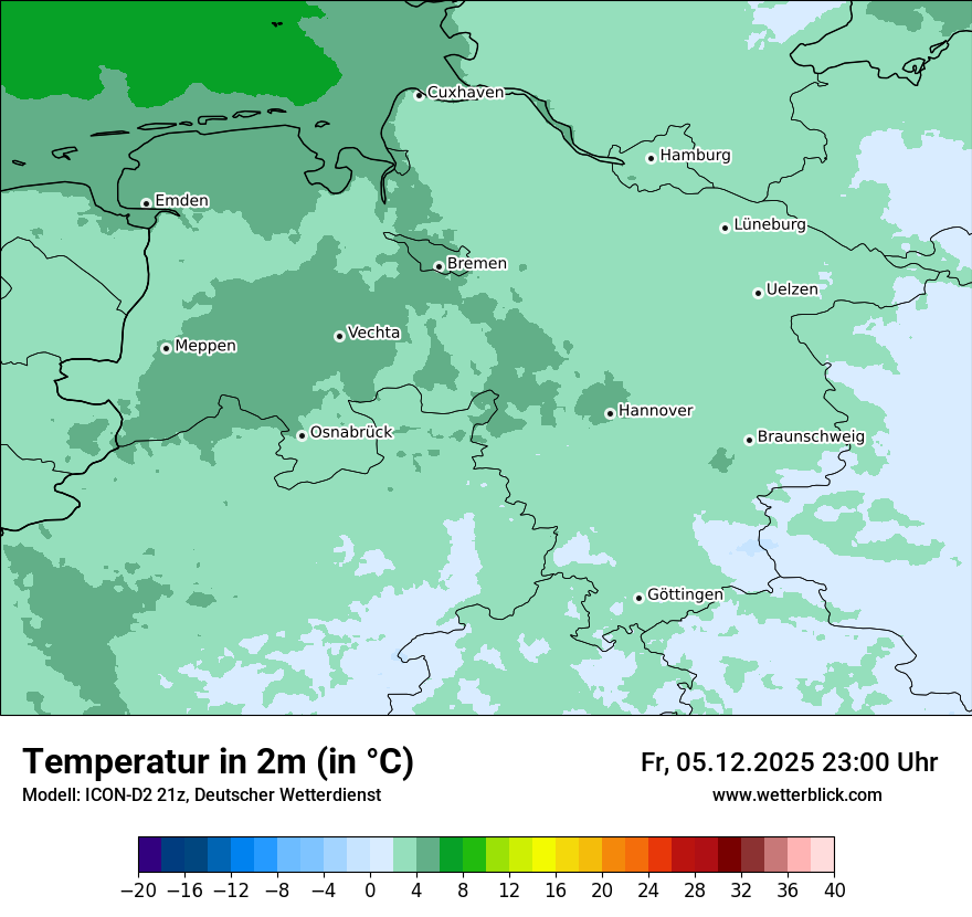 Modellkarten Temperatur