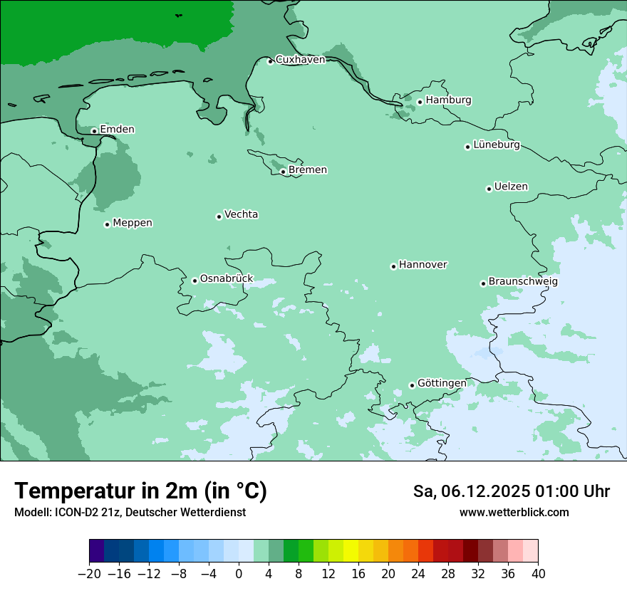 Modellkarten Temperatur