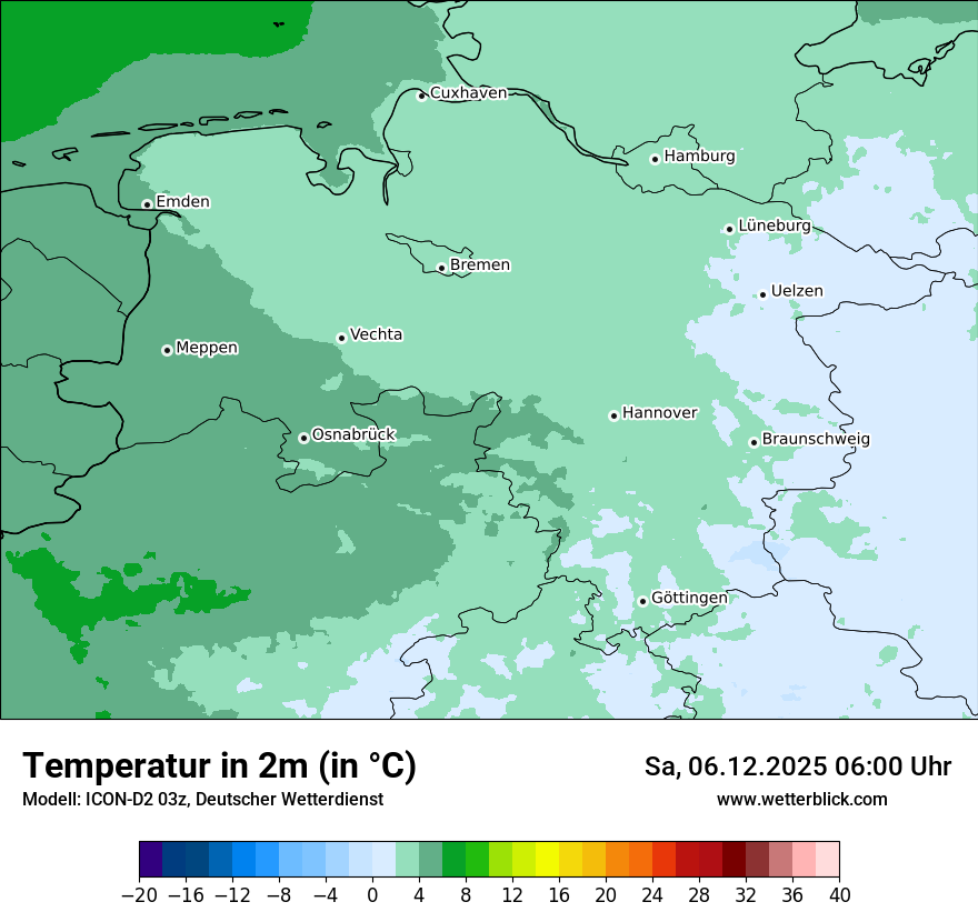 Modellkarten Temperatur