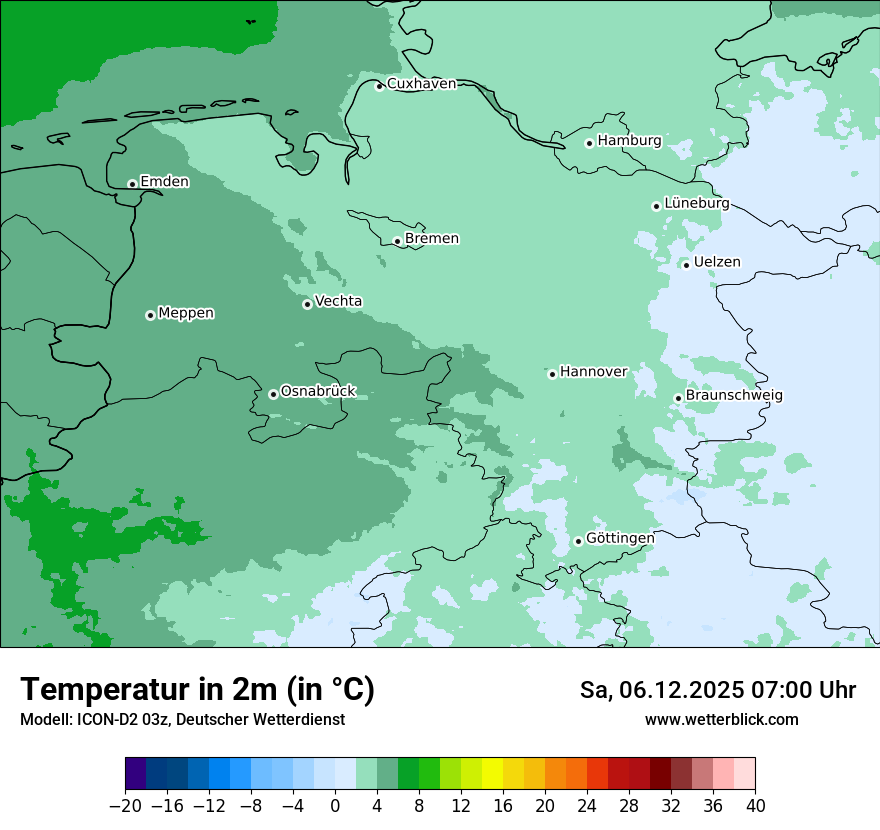 Modellkarten Temperatur