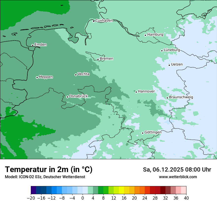 Modellkarten Temperatur