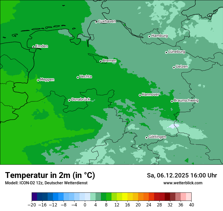 Modellkarten Temperatur