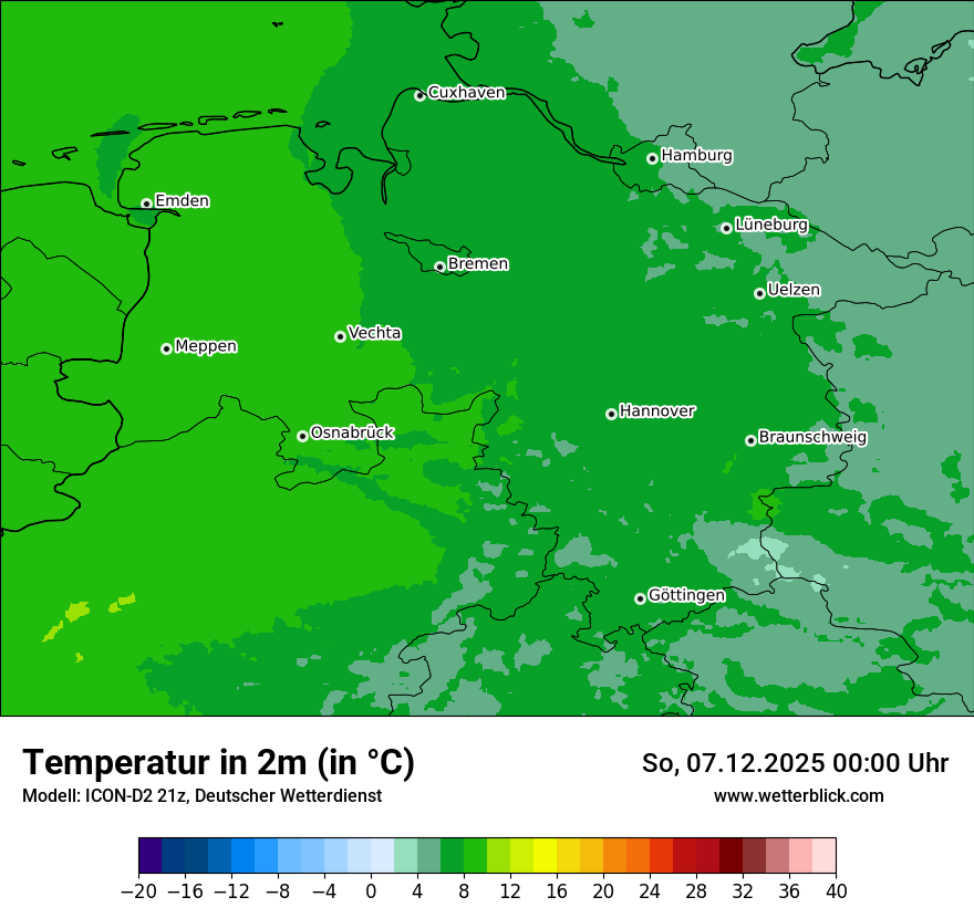 Modellkarten Temperatur