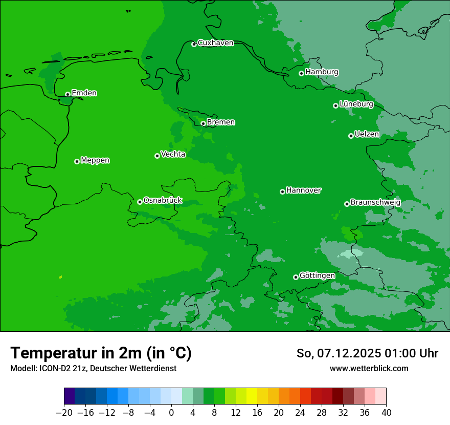 Modellkarten Temperatur