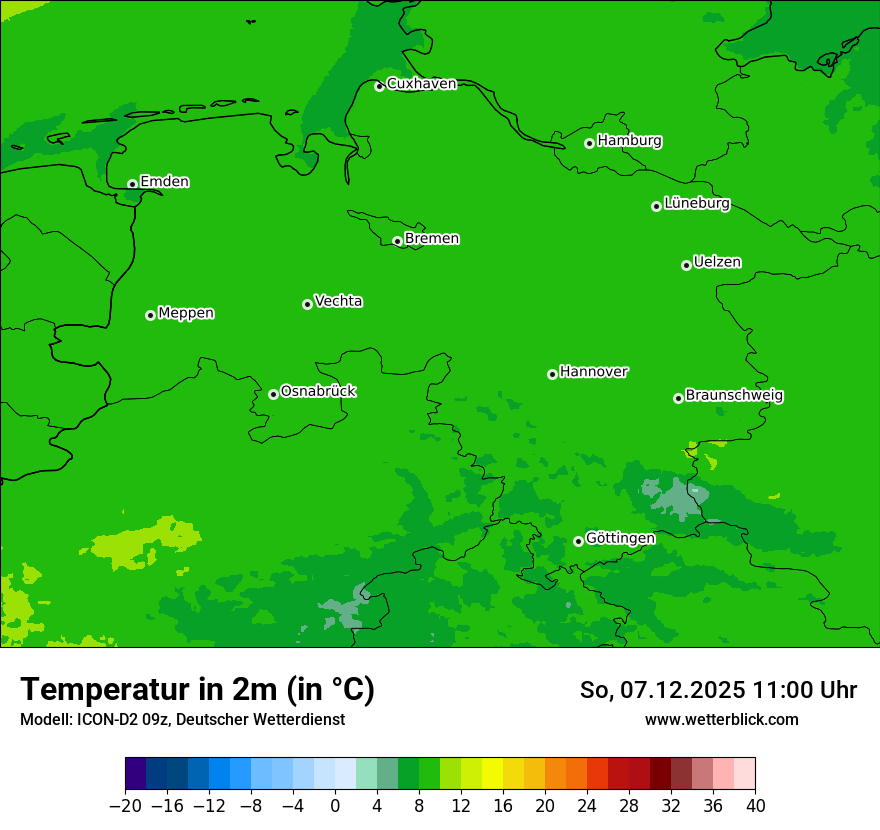 Modellkarten Temperatur