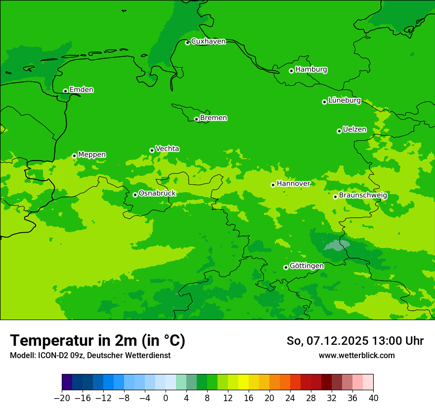 Modellkarten Temperatur