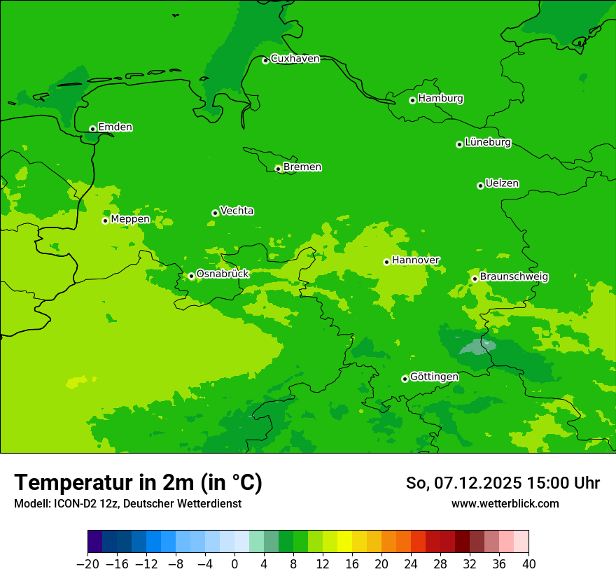 Modellkarten Temperatur