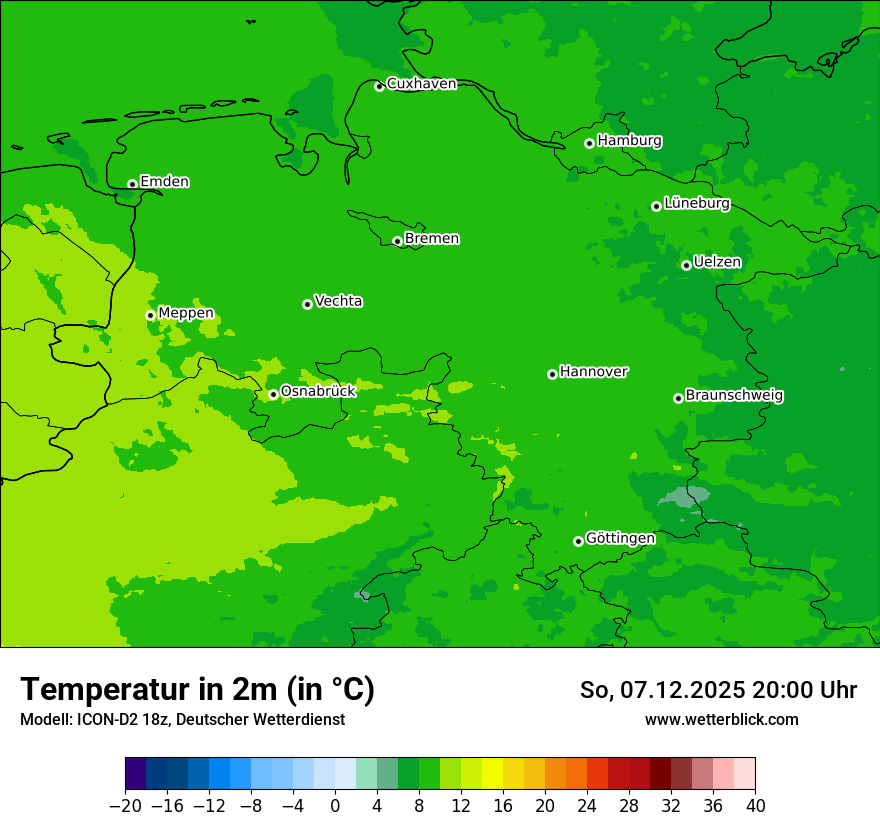 Modellkarten Temperatur