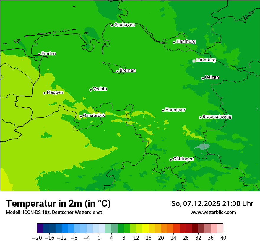 Modellkarten Temperatur