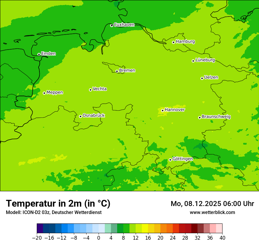 Modellkarten Temperatur