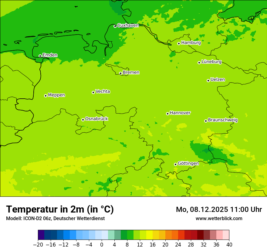 Modellkarten Temperatur
