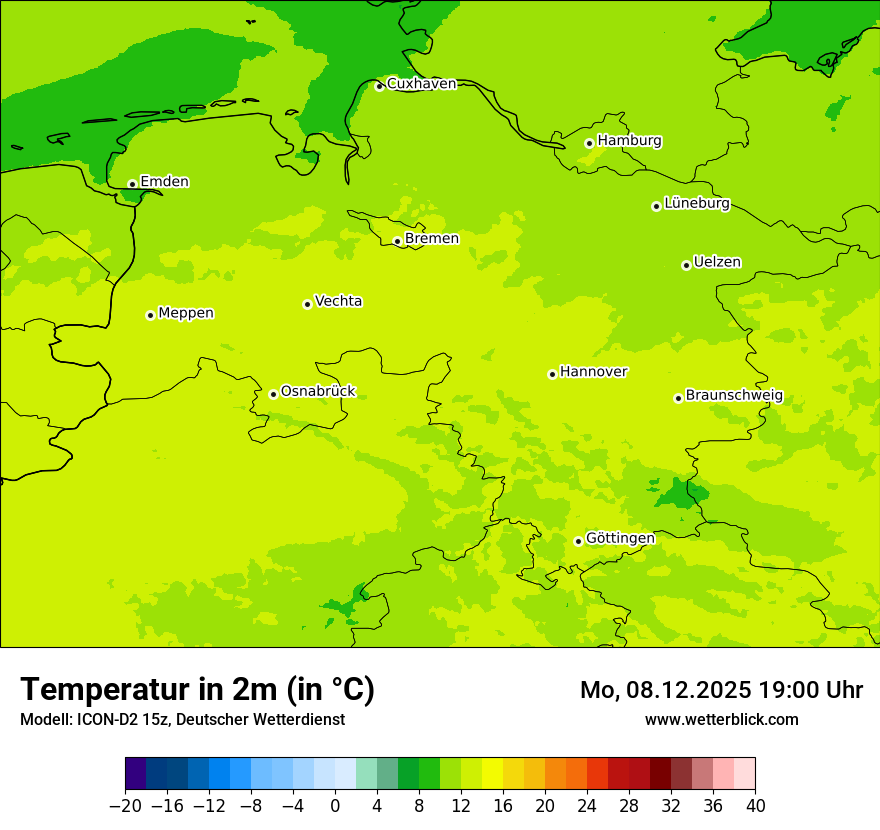 Modellkarten Temperatur