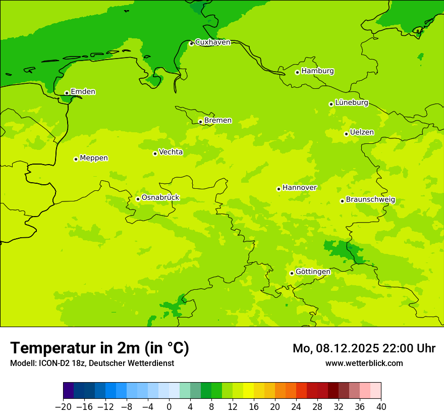 Modellkarten Temperatur