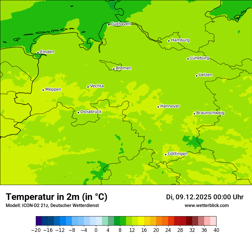 Modellkarten Temperatur