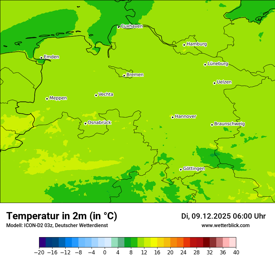 Modellkarten Temperatur