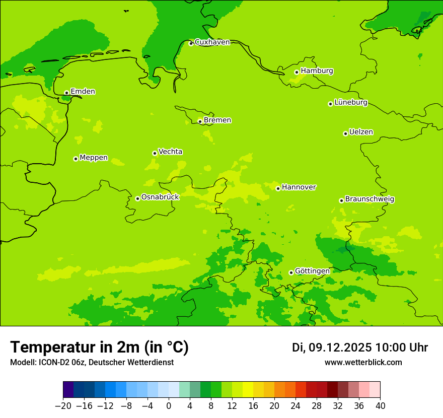 Modellkarten Temperatur