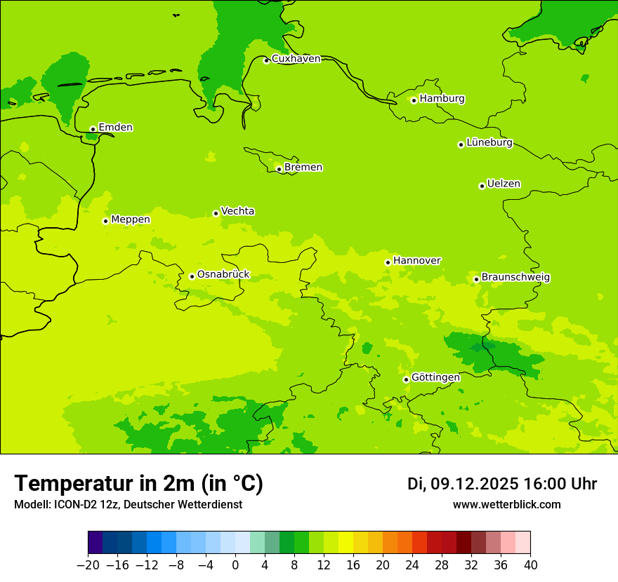 Modellkarten Temperatur
