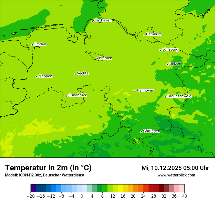 Modellkarten Temperatur