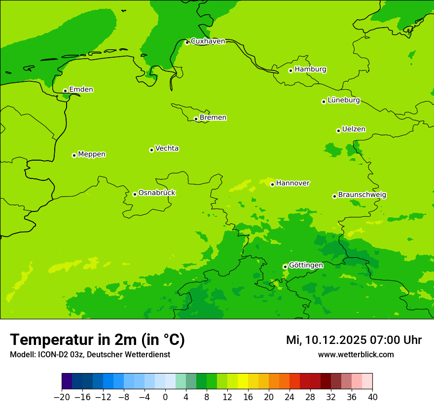 Modellkarten Temperatur