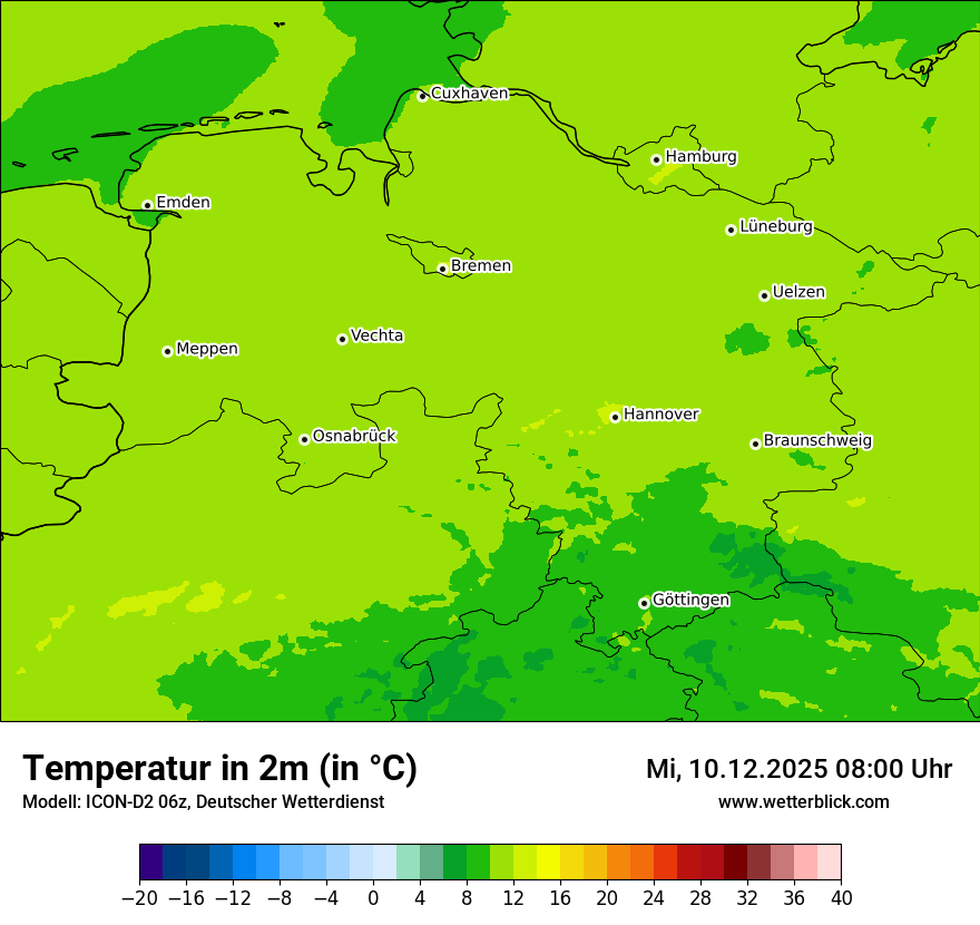Modellkarten Temperatur