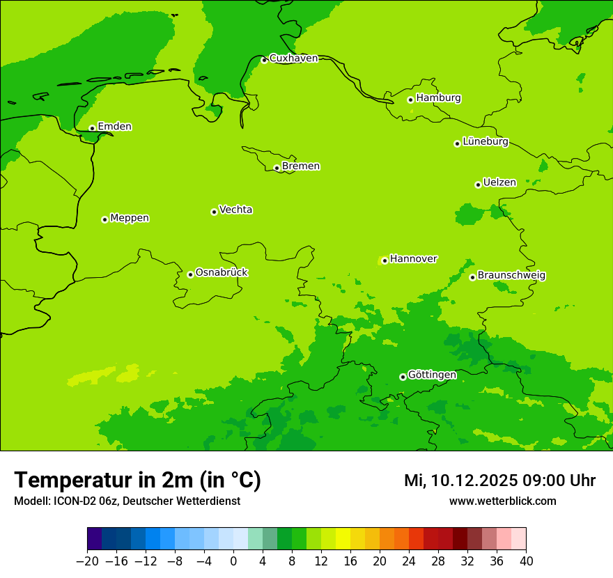 Modellkarten Temperatur