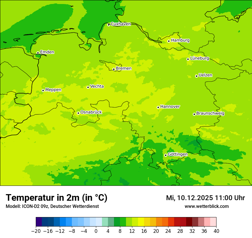 Modellkarten Temperatur