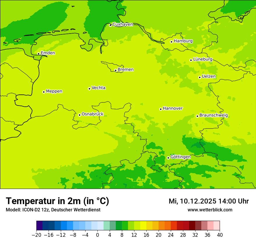 Modellkarten Temperatur
