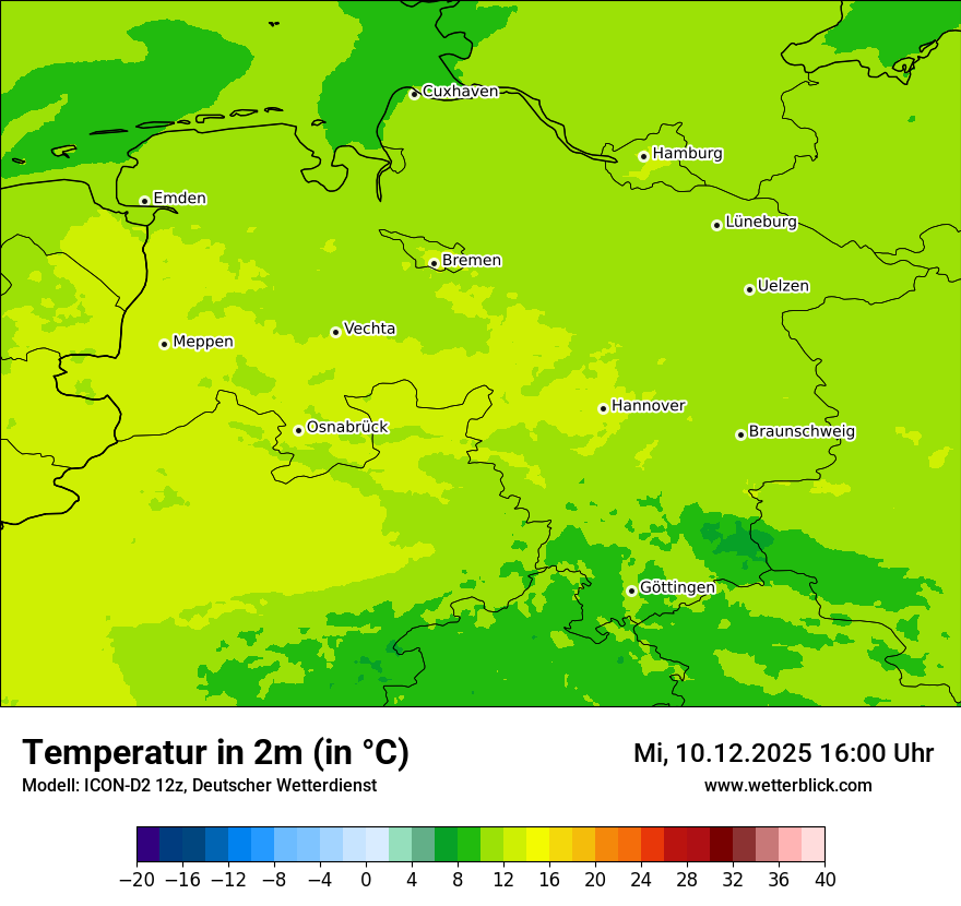Modellkarten Temperatur