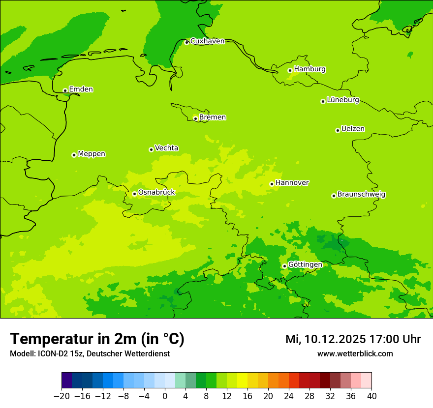 Modellkarten Temperatur