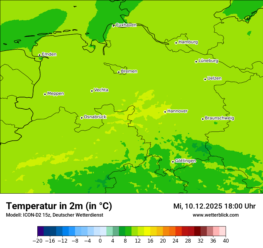 Modellkarten Temperatur