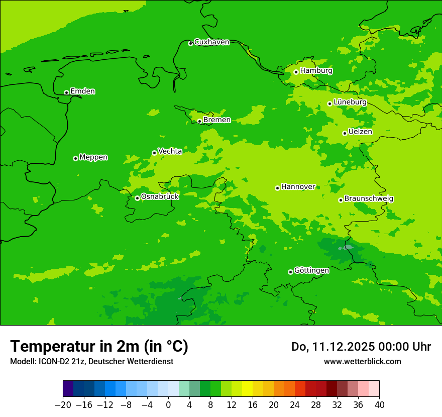 Modellkarten Temperatur