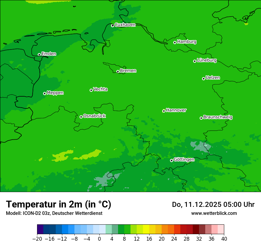 Modellkarten Temperatur