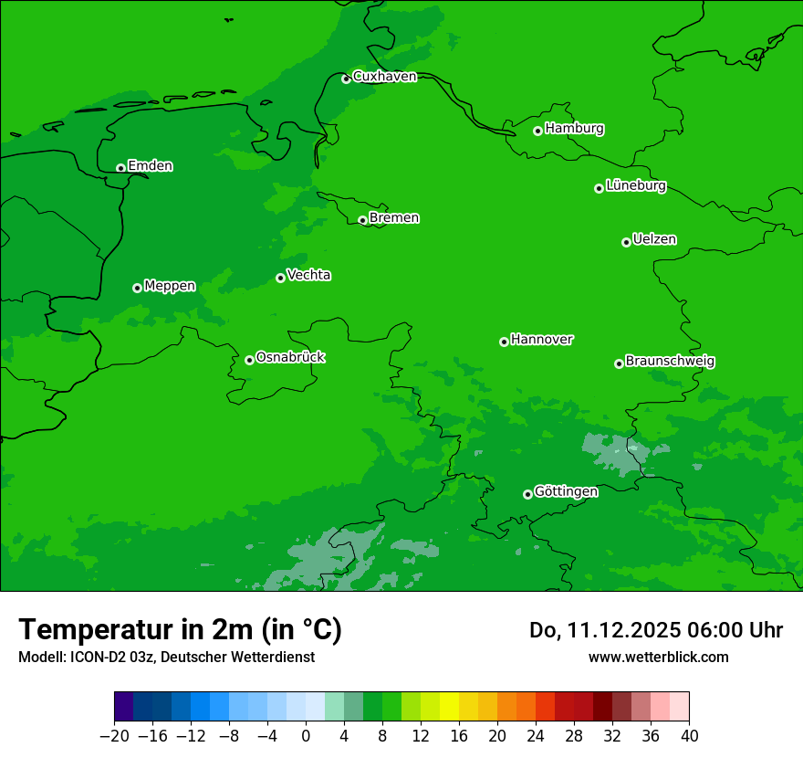 Modellkarten Temperatur