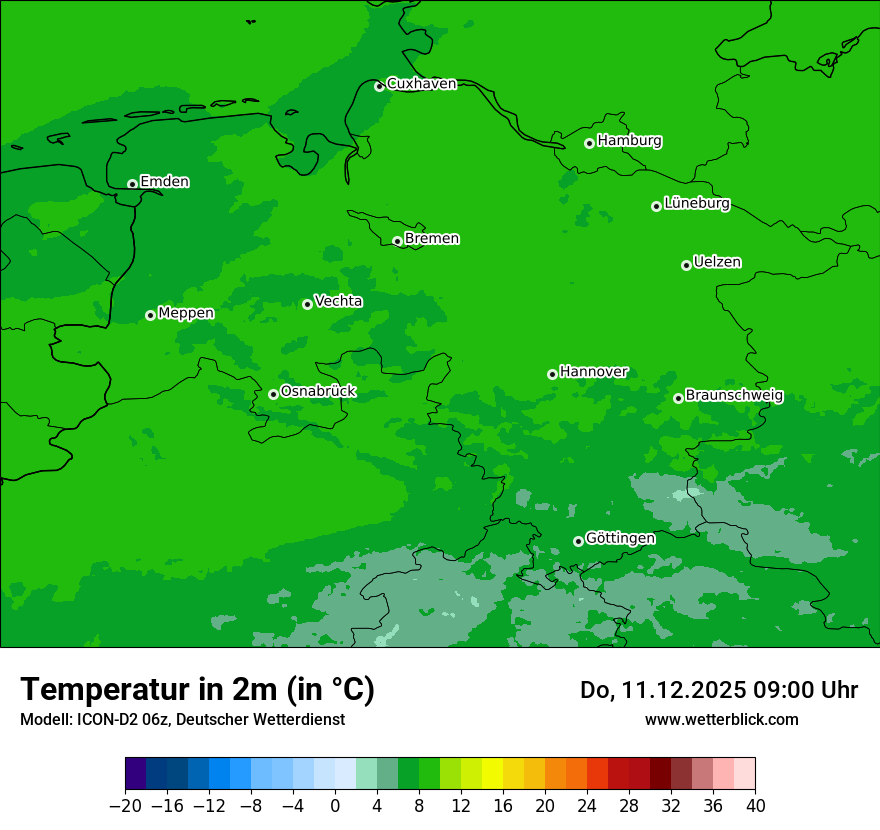 Modellkarten Temperatur