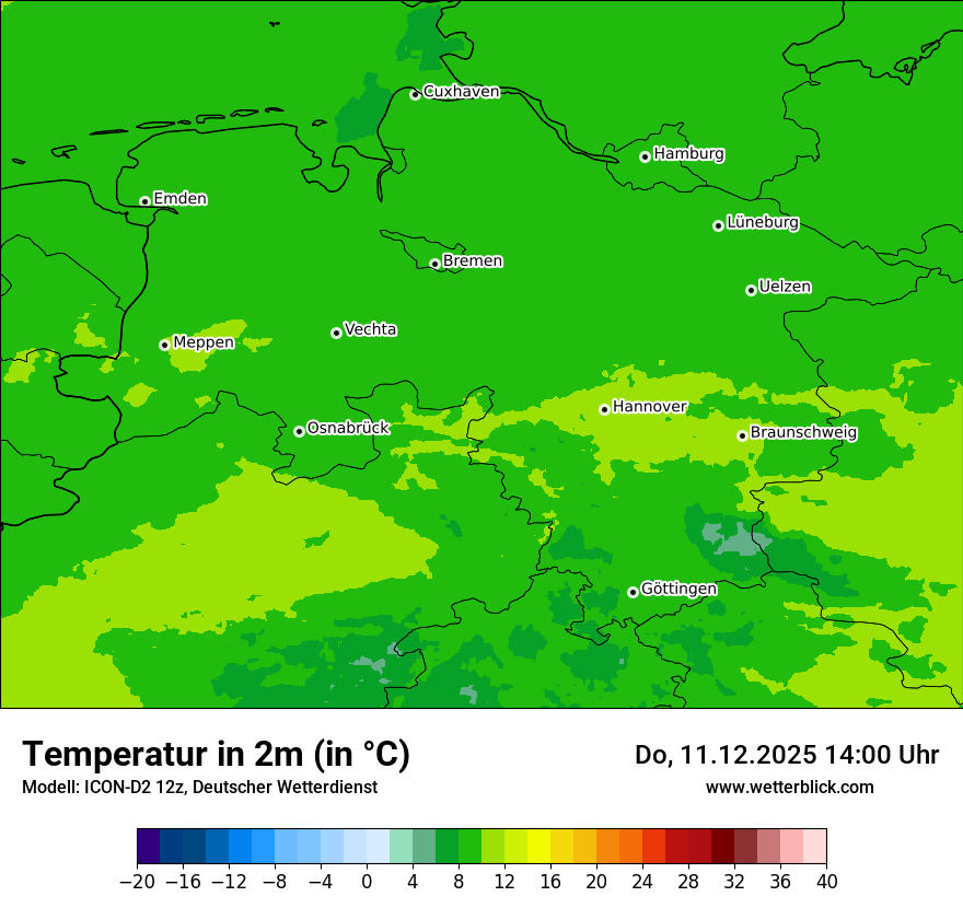 Modellkarten Temperatur