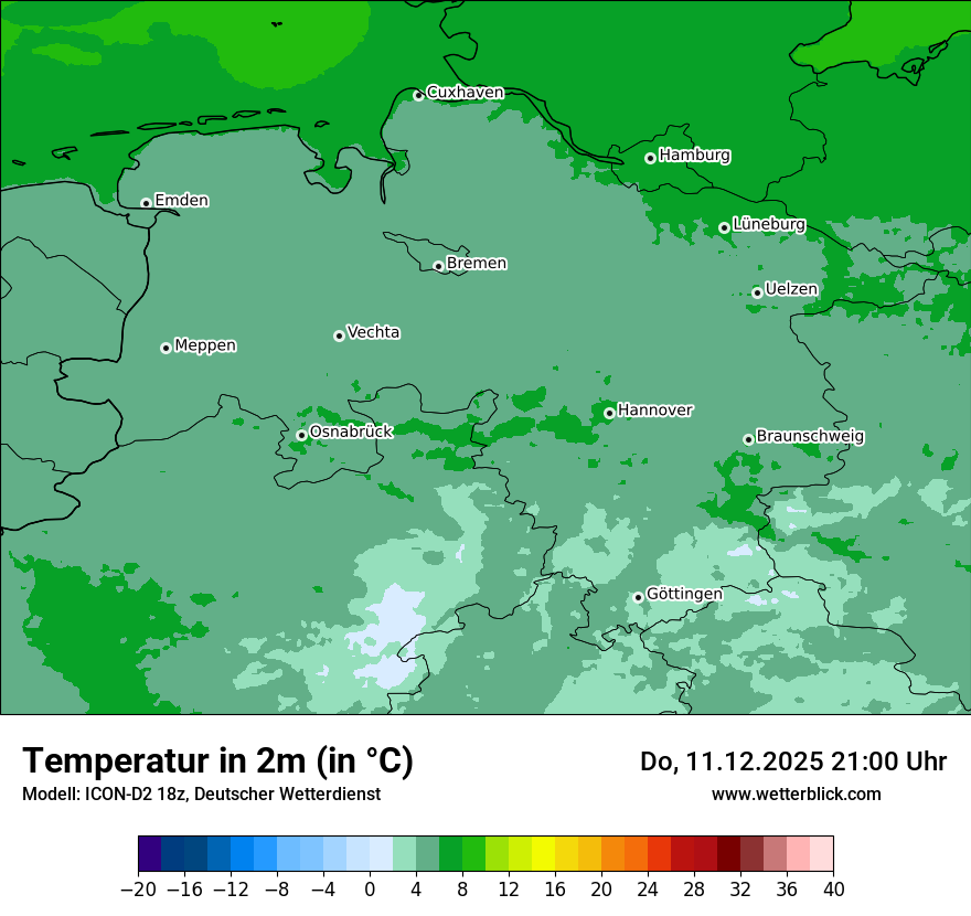 Modellkarten Temperatur
