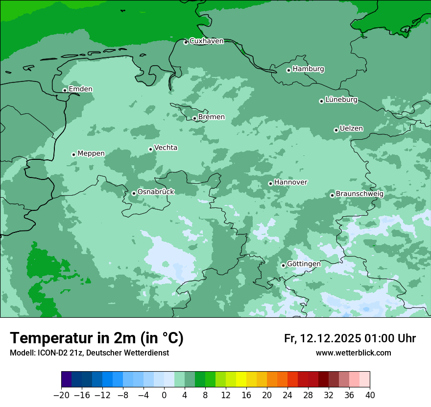 Modellkarten Temperatur