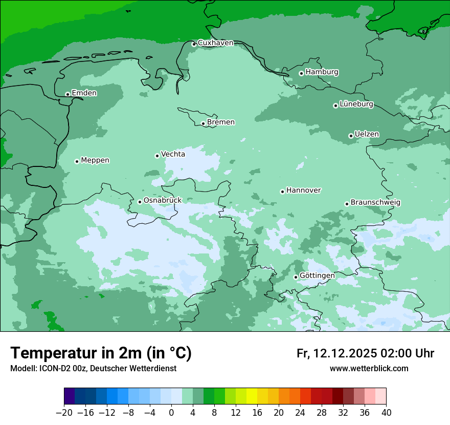 Modellkarten Temperatur