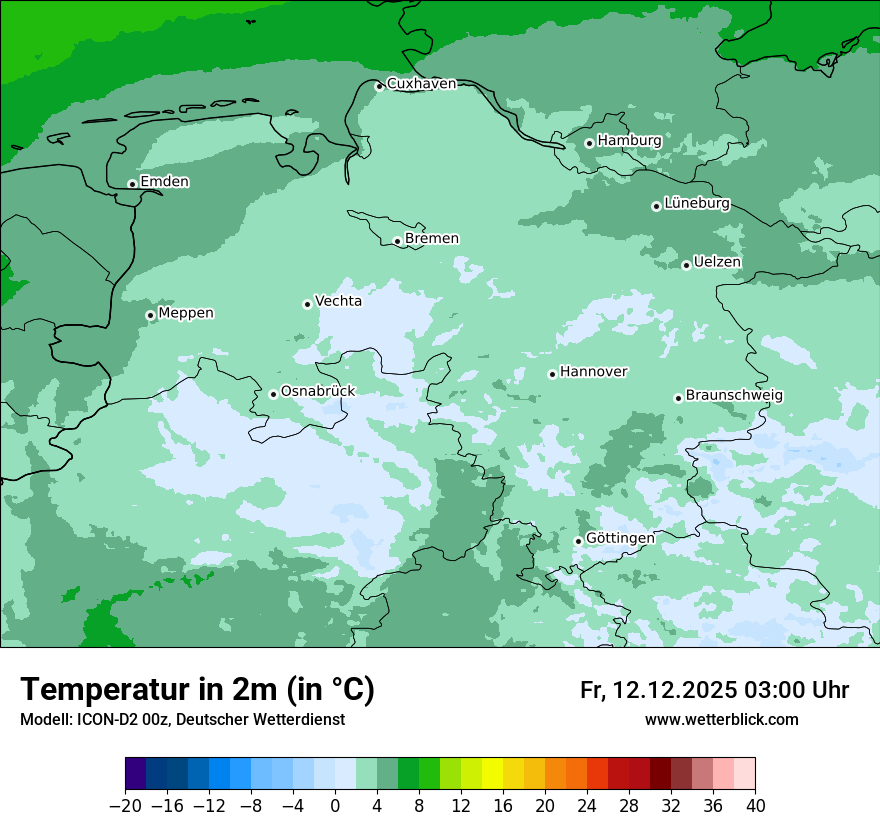 Modellkarten Temperatur
