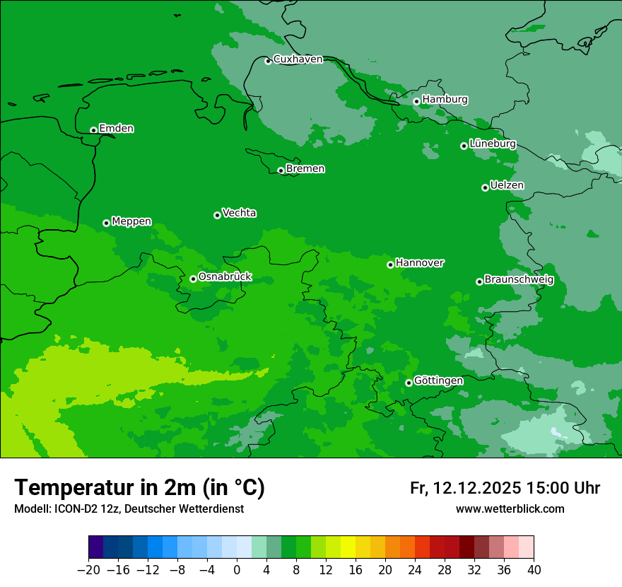 Modellkarten Temperatur