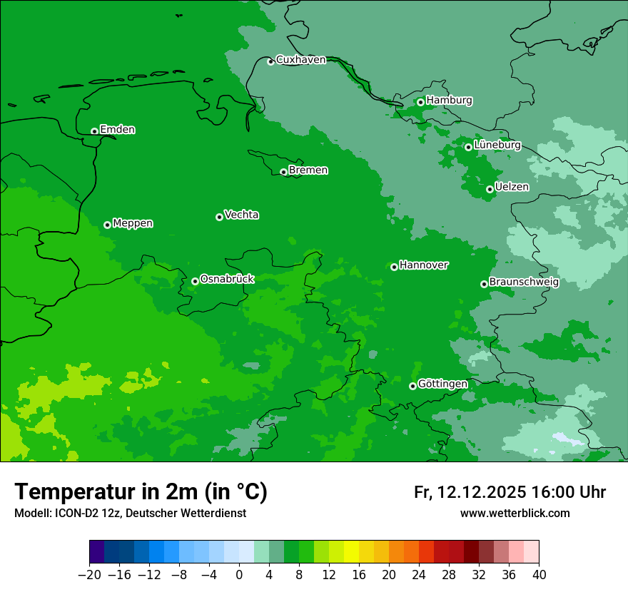 Modellkarten Temperatur