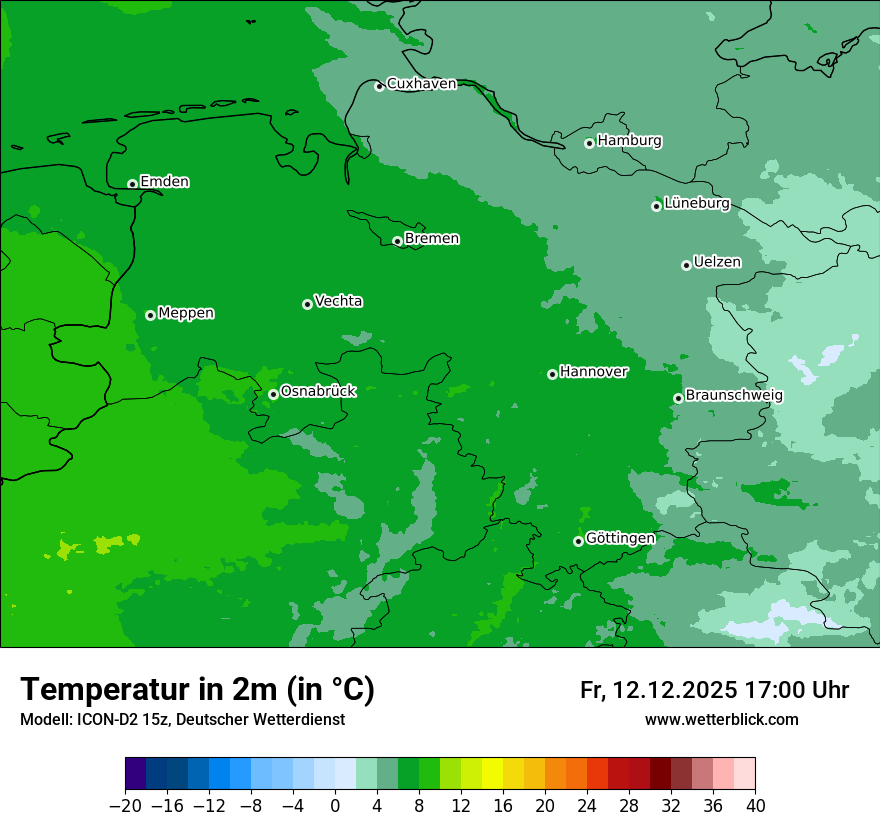 Modellkarten Temperatur