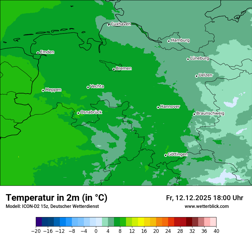 Modellkarten Temperatur