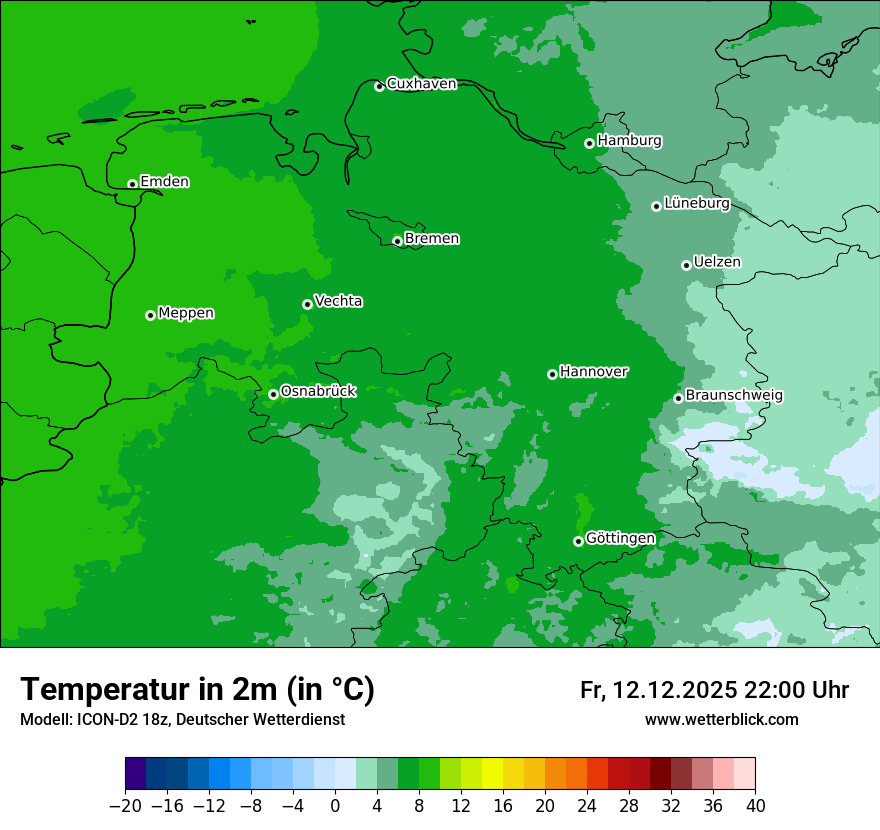 Modellkarten Temperatur