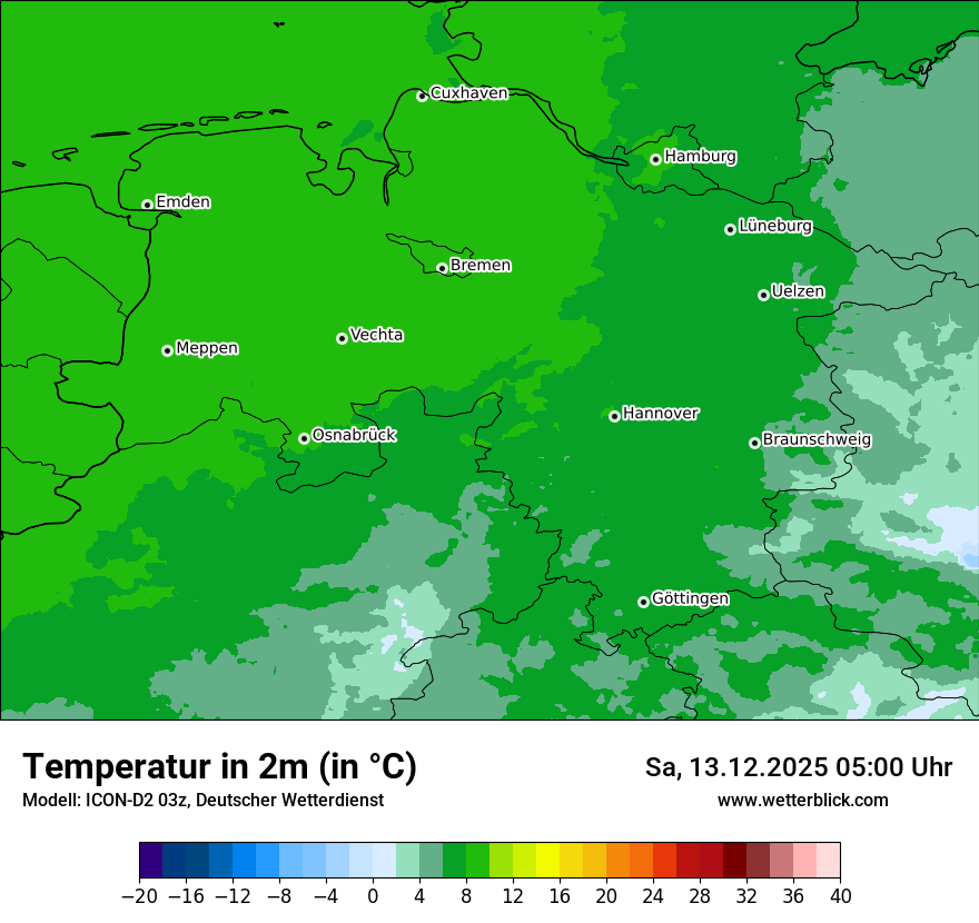 Modellkarten Temperatur
