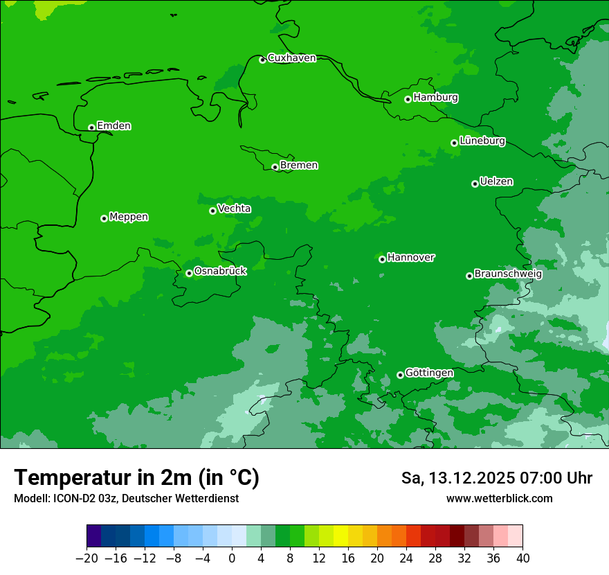 Modellkarten Temperatur